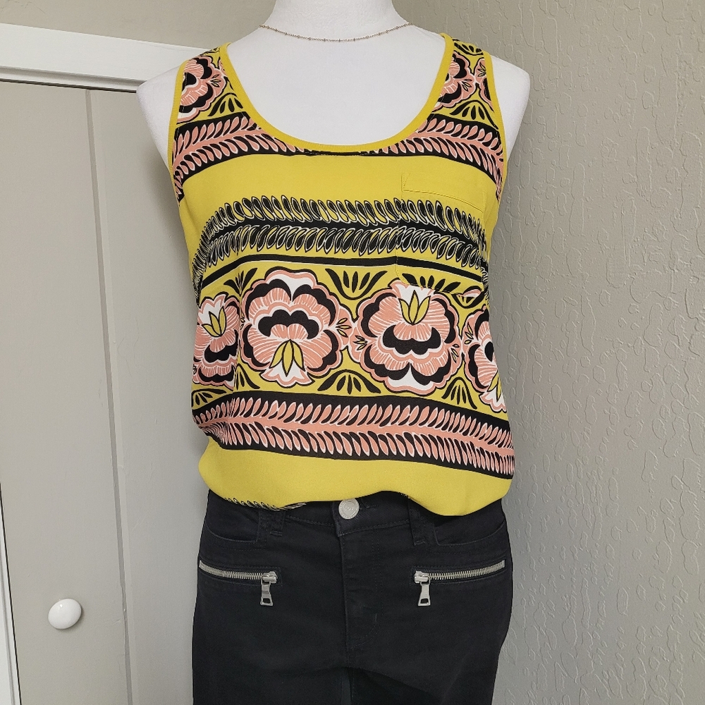 Loft Floral Boho Tank Top Size Small